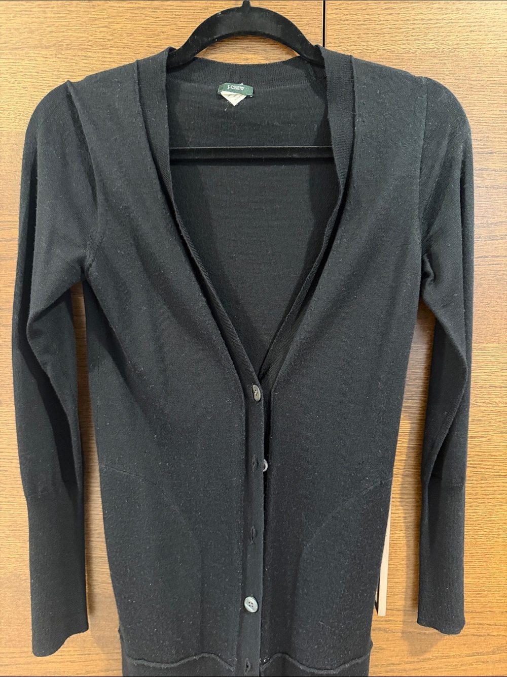 J. Crew Black V-Neck Button Cardigan